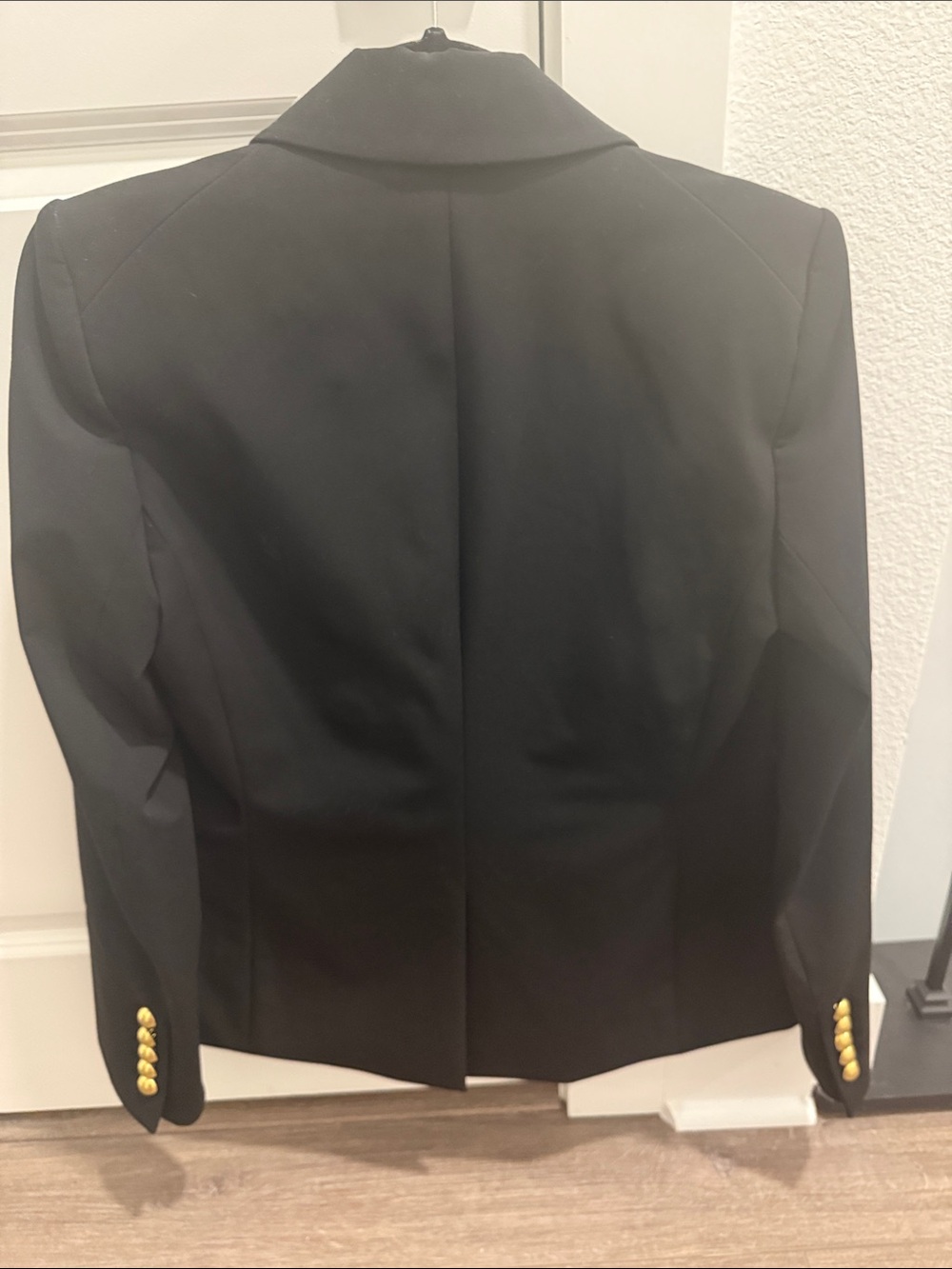 Veronica Beard Black Double-Breasted Blazer with Gold-Tone Buttons - Picture 2 of 3